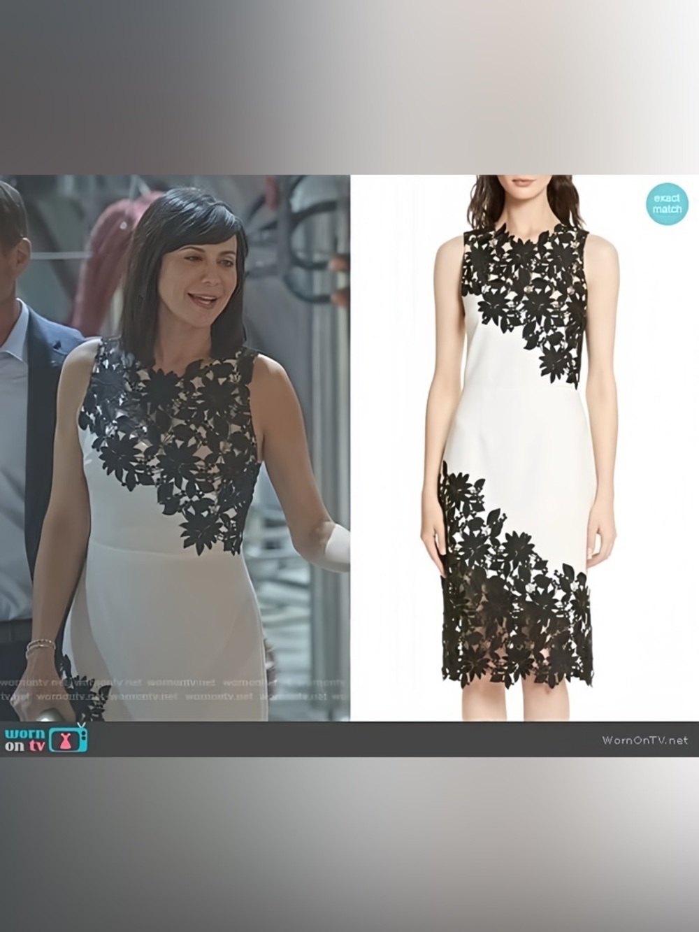 Alice + Olivia Margy Sheath Dress XS White Black Floral Lace As Seen On TV - Picture 8 of 16